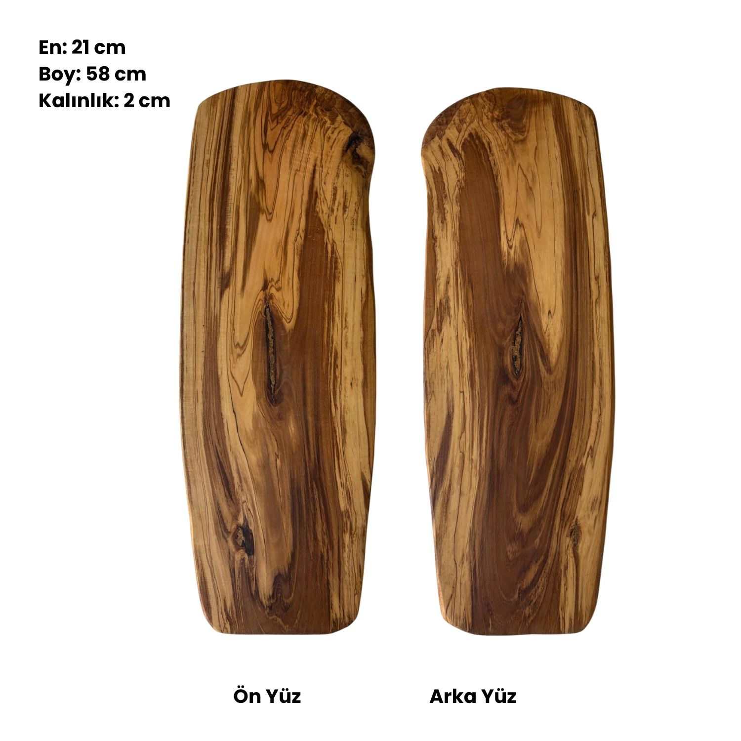 Zeytinseli Ahşap Kesme Tahtası 21X58X2 cm