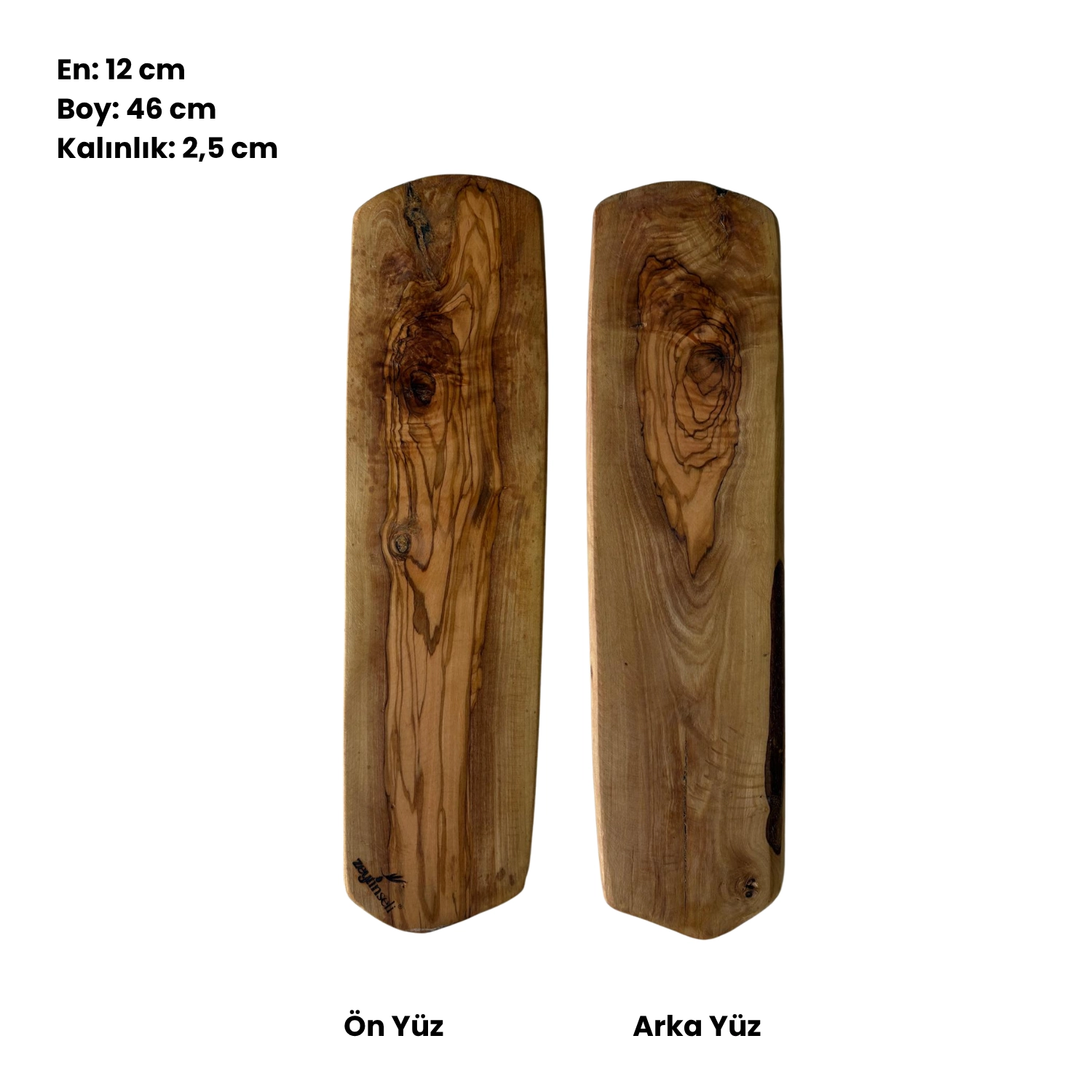 Zeytinseli Ahşap Kesme Tahtası 12X46X2,5 cm