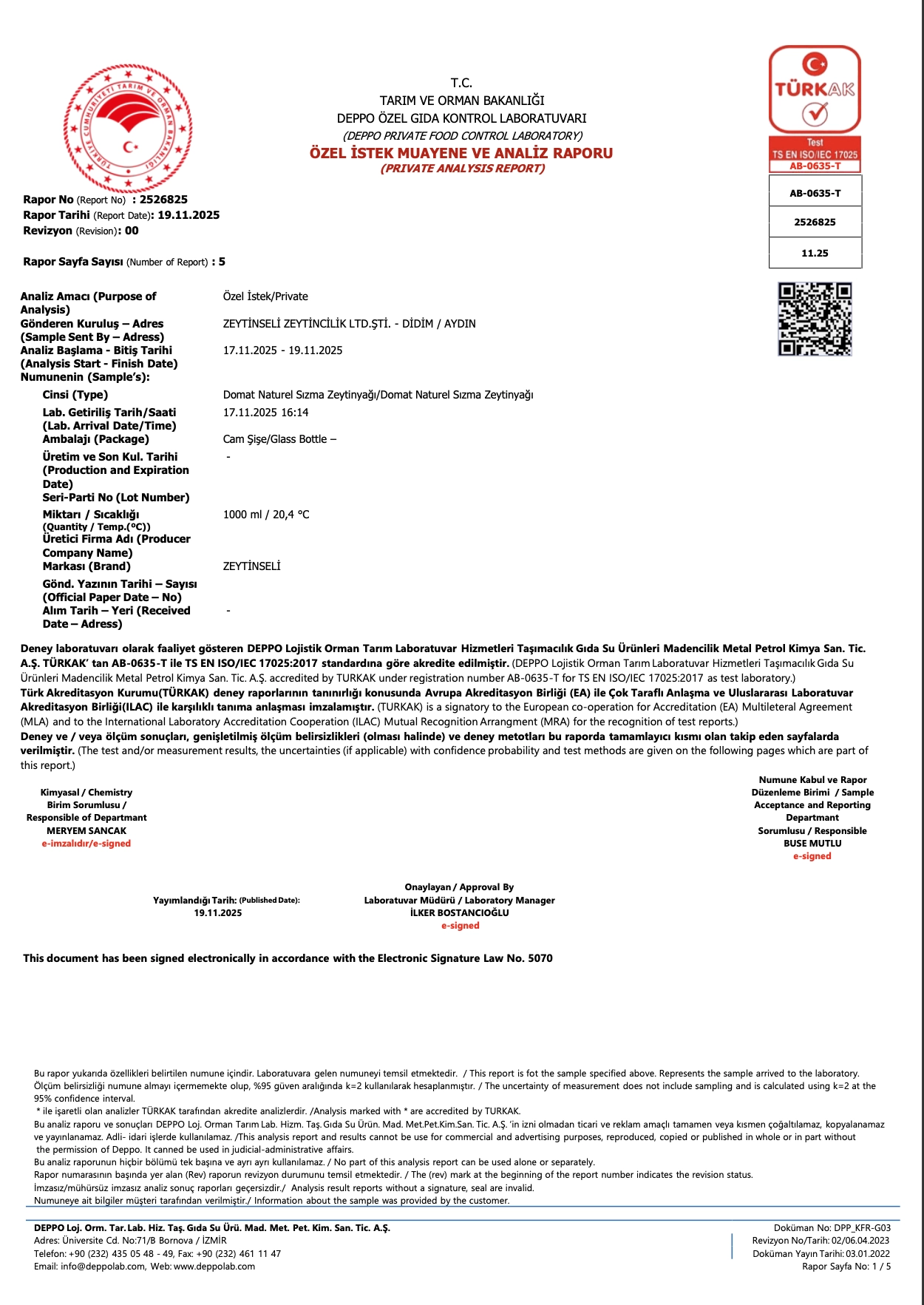 Zeytinseli Organik Domat Zeytinyağı 0,5 lt