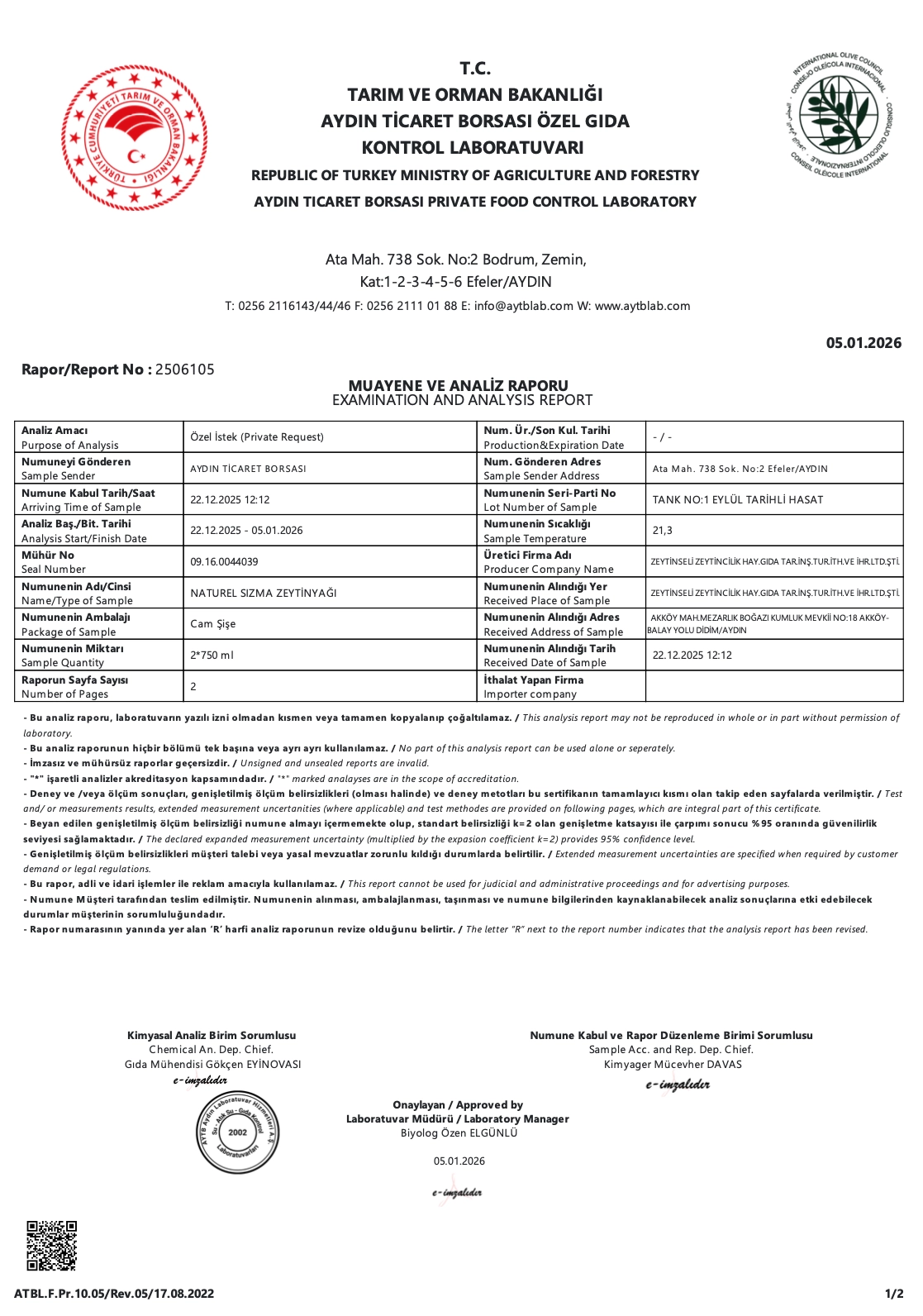 Zeytinseli Memecik Zeytinyağı 0,5 lt