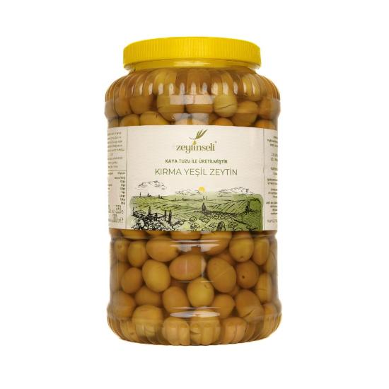 Zeytinseli Domat Yeşil Kırma Zeytin Kaya Tuzlu 2 kg