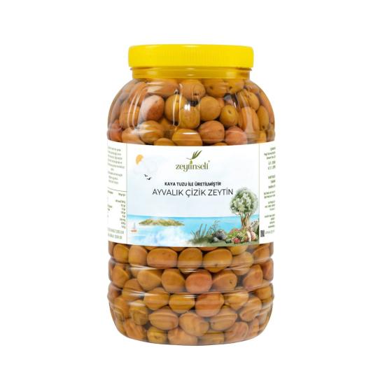 Zeytinseli Ayvalık Yeşil Çizik Zeytin Kaya Tuzlu 2 kg