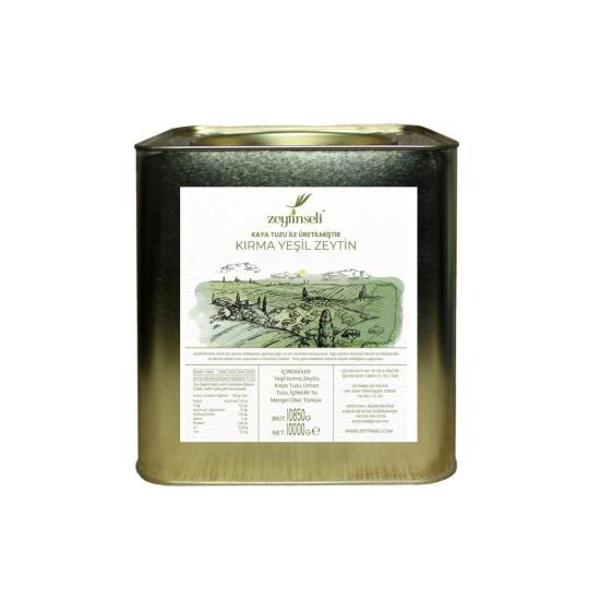 Zeytinseli Yeşil Kırma Zeytin Kaya Tuzlu 10 kg