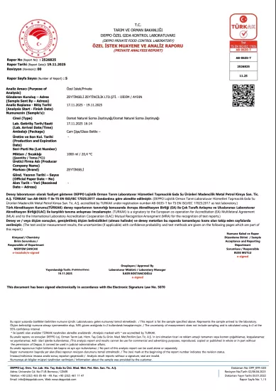 Zeytinseli Organik Domat Zeytinyağı 0,5 lt