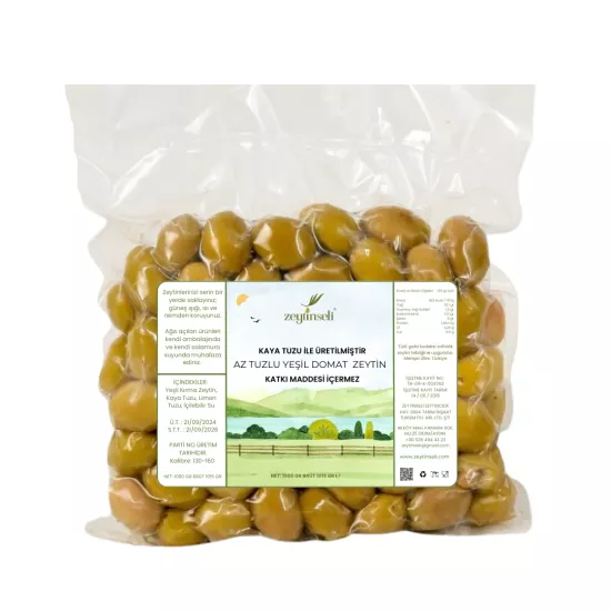 Az Tuzlu Domat Yeşil Kırma Zeytin